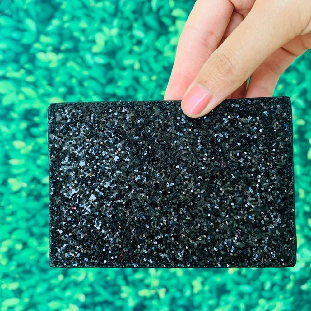 Kate Spade Greta Court Graham Black Glitter Card